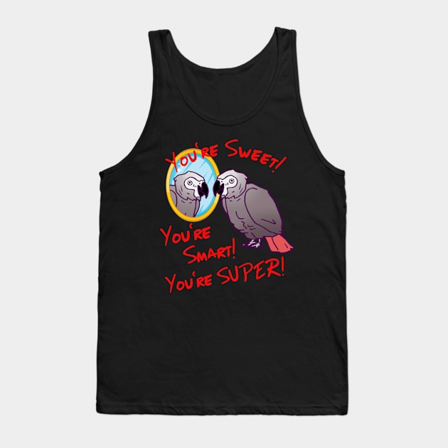 Daily Attitude Affirmations African Grey Parrot Image Tank Top by Einstein Parrot